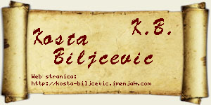 Kosta Biljčević vizit kartica